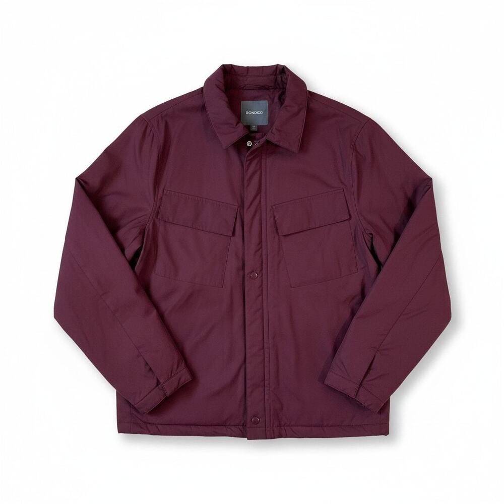 Bonobos Mens Slim Fit Coaches Full Zip Jacket Burgundy Sz Medium Classic Utility